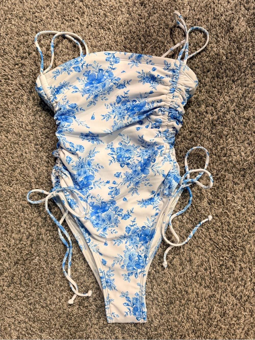 wild fable - White and Blue Floral One-Piece Swimsuit